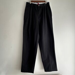 Vintage 90’s Tommy Hilfiger Classic Pleat Front 100% Cotton Black Dress Pants